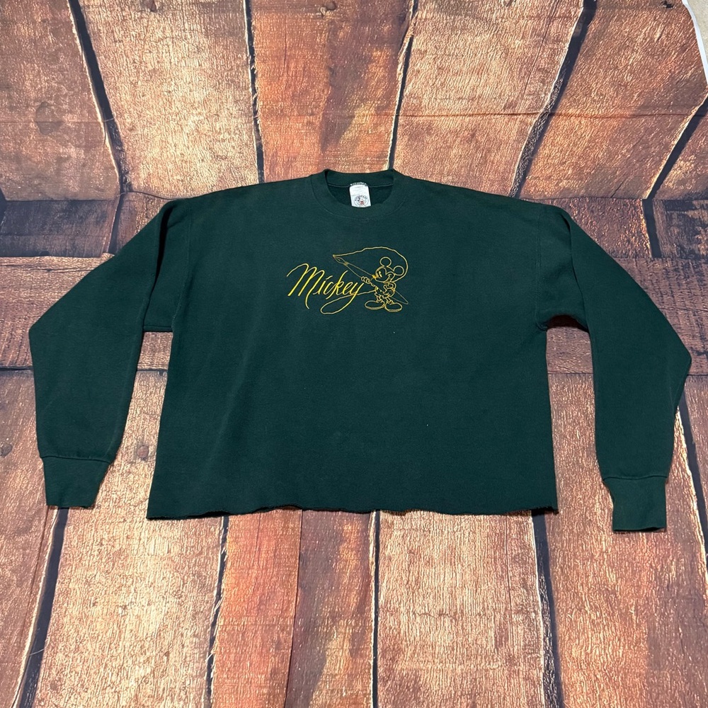 Vintage Disney Cropped Mickey Crewneck XL